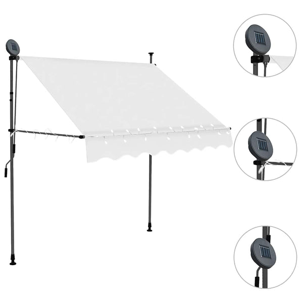 Kerma sisäänkelattava markiisi led-valoilla Levente 200cm