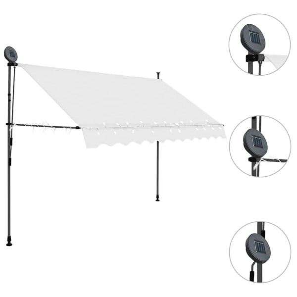 Kerma sisäänkelattava markiisi led-valoilla Levente 250cm