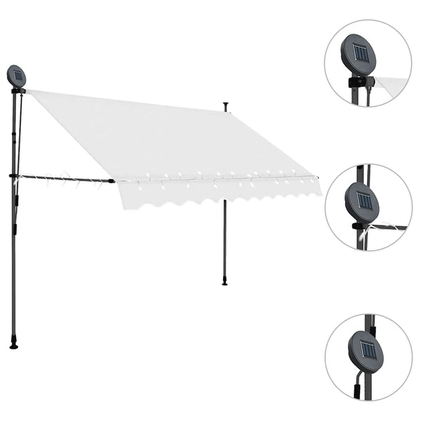 Kerma sisäänkelattava markiisi led-valoilla Levente 300cm
