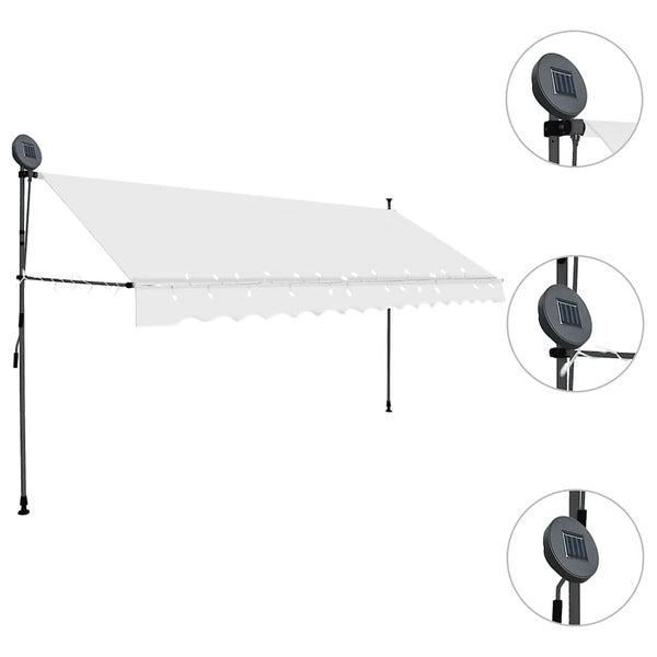 Kerma sisäänkelattava markiisi led-valoilla Levente 350cm