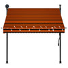 Orange-braune Kassettenmarkise mit LED-Beleuchtung Levente 200cm