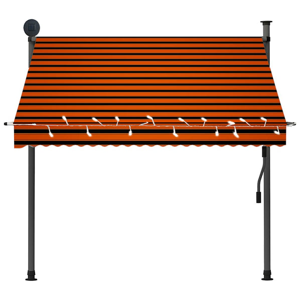 Orange-braune Kassettenmarkise mit LED-Beleuchtung Levente 200cm
