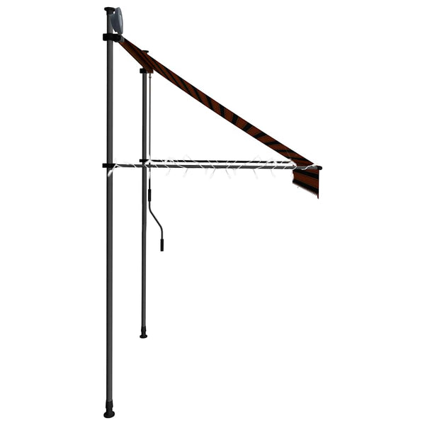 Orange-braune Kassettenmarkise mit LED-Beleuchtung Levente 200cm