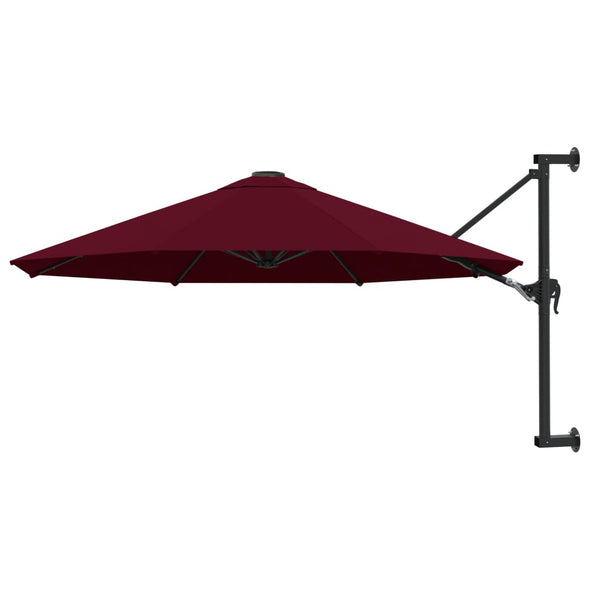 Roter Wandsonnenschirm mit Metallstange Aitan 300cm