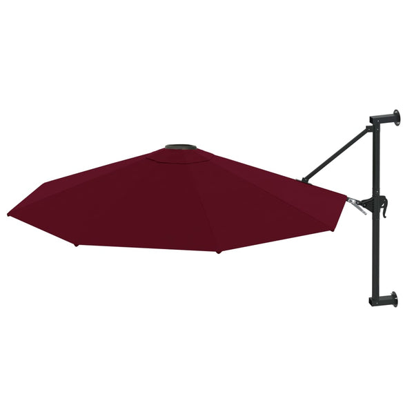Roter Wandsonnenschirm mit Metallstange Aitan 300cm