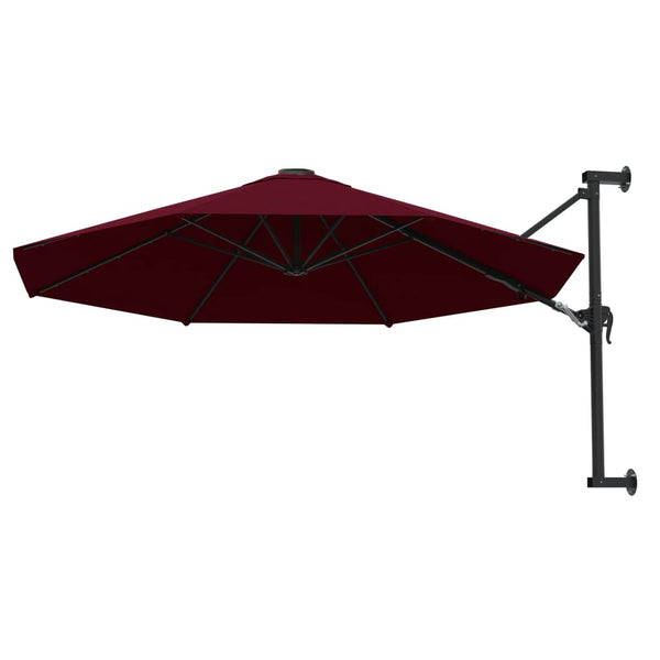 Roter Wandsonnenschirm mit Metallstange Aitan 300cm