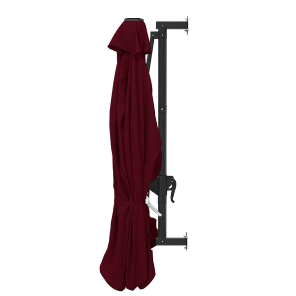 Roter Wandsonnenschirm mit Metallstange Aitan 300cm