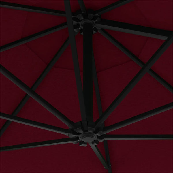 Roter Wandsonnenschirm mit Metallstange Aitan 300cm