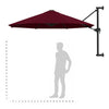 Roter Wandsonnenschirm mit Metallstange Aitan 300cm