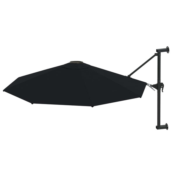 Schwarzer Sonnenschirm zur Wandmontage Aita 300cm (Metallmast)