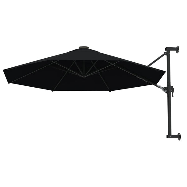 Schwarzer Sonnenschirm zur Wandmontage Aita 300cm (Metallmast)
