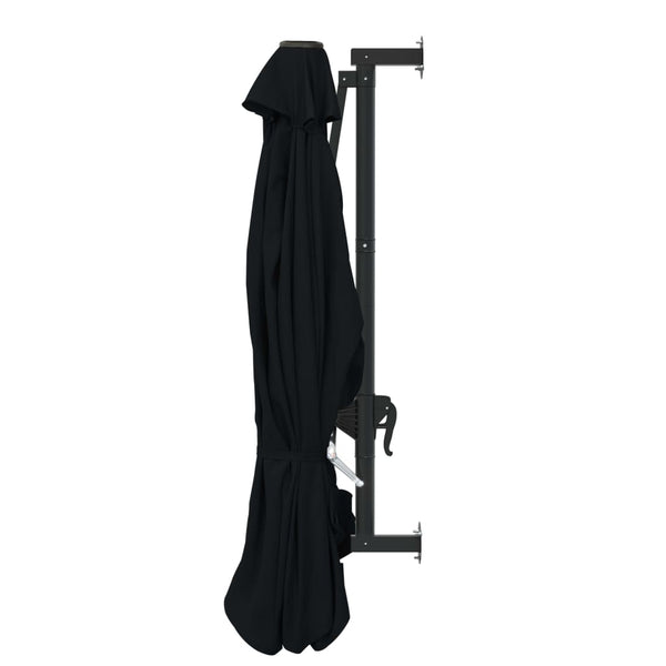 Schwarzer Sonnenschirm zur Wandmontage Aita 300cm (Metallmast)