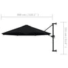 Schwarzer Sonnenschirm zur Wandmontage Aita 300cm (Metallmast)