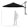 Schwarzer Sonnenschirm zur Wandmontage Aita 300cm (Metallmast)