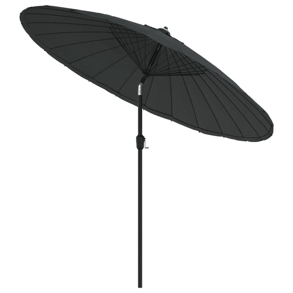 Anthrazitfarbener Sonnenschirm Aluminiumstange Ioandi 270cm
