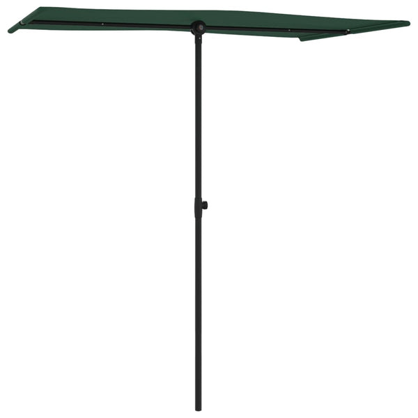 Grüner Sonnenschirm Aluminiumstange Candidia 180x110cm