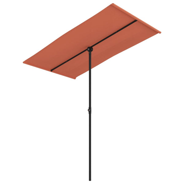 Terracotta-Sonnenschirm Aluminiumstange Candidia 180x110cm