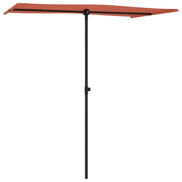 Terracotta-Sonnenschirm Aluminiumstange Candidia 180x110cm