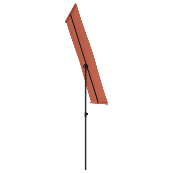Terracotta-Sonnenschirm Aluminiumstange Candidia 180x110cm