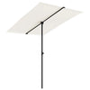 Sandweißer Sonnenschirm mit Aluminiumstange Candidia 2x1,5 m