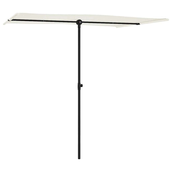 Sandweißer Sonnenschirm mit Aluminiumstange Candidia 2x1,5 m