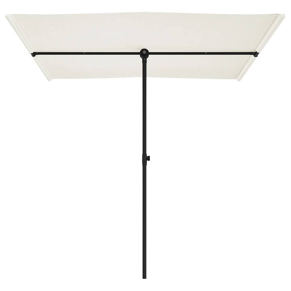 Sandweißer Sonnenschirm mit Aluminiumstange Candidia 2x1,5 m