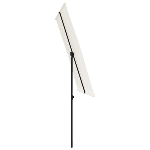 Sandweißer Sonnenschirm mit Aluminiumstange Candidia 2x1,5 m