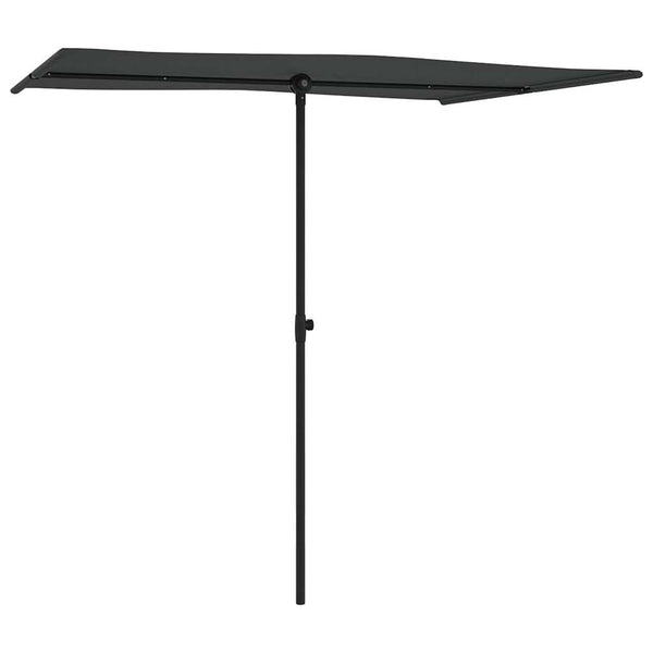 Anthrazitfarbener Sonnenschirm Aluminiumstange Candidia 2x1,5 m