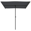 Anthrazitfarbener Sonnenschirm Aluminiumstange Candidia 2x1,5 m