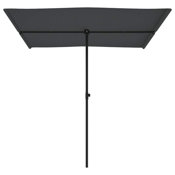 Anthrazitfarbener Sonnenschirm Aluminiumstange Candidia 2x1,5 m
