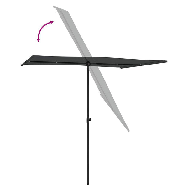 Anthrazitfarbener Sonnenschirm Aluminiumstange Candidia 2x1,5 m
