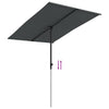 Anthrazitfarbener Sonnenschirm Aluminiumstange Candidia 2x1,5 m