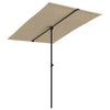 Graubrauner Sonnenschirm mit Aluminiumstange Candidia 2x1,5 m
