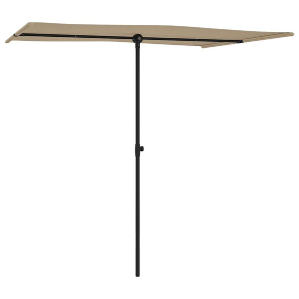 Graubrauner Sonnenschirm mit Aluminiumstange Candidia 2x1,5 m