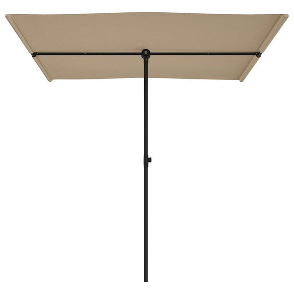 Graubrauner Sonnenschirm mit Aluminiumstange Candidia 2x1,5 m