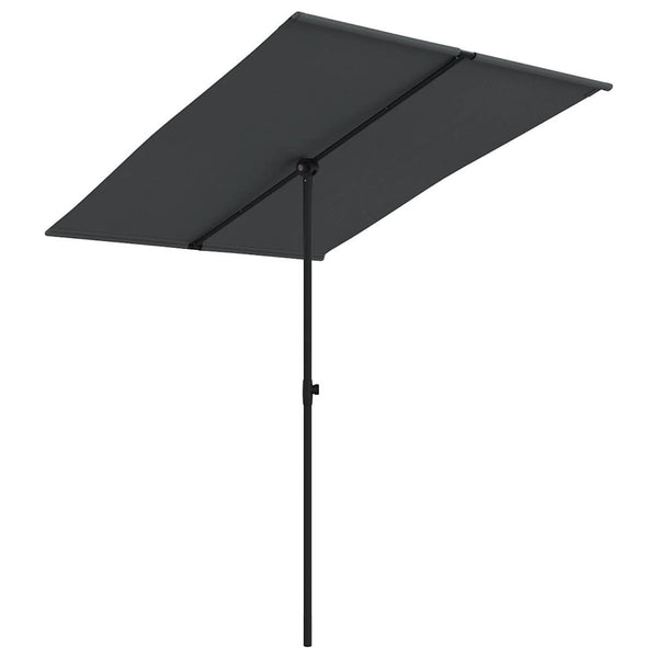 Schwarzer Sonnenschirm Aluminiumstange Candidia 2x1,5 m