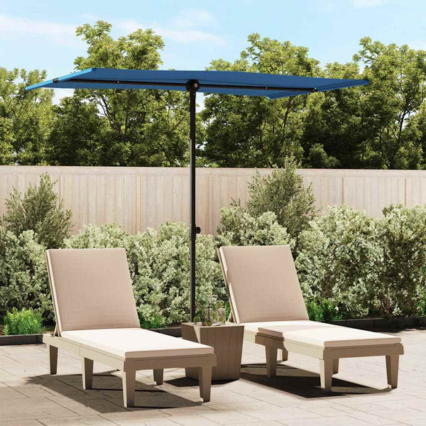 Himmelblauer Sonnenschirm Aluminiumstange Candidia 2x1,5 m