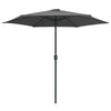 Anthrazitfarbener Sonnenschirm mit Aluminiummast Sioldea 270x246cm