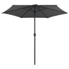 Anthrazitfarbener Sonnenschirm mit Aluminiummast Sioldea 270x246cm