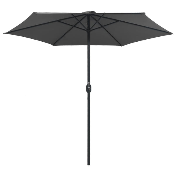 Anthrazitfarbener Sonnenschirm mit Aluminiummast Sioldea 270x246cm