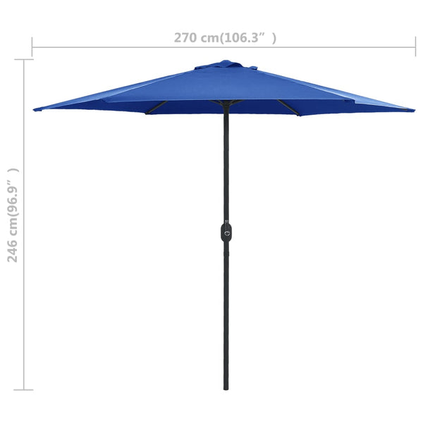 Himmelblauer Sonnenschirm Aluminiumstange Sioldea 270x246cm