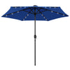 Himmelblauer Sonnenschirm mit LED-Beleuchtung und Aluminiummast Ursachi 270cm