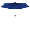 Himmelblauer Sonnenschirm mit LED-Beleuchtung und Aluminiummast Ursachi 270cm