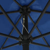 Himmelblauer Sonnenschirm mit LED-Beleuchtung und Aluminiummast Ursachi 270cm