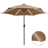 Grau-brauner Outdoor-Sonnenschirm mit LED-Beleuchtung, Aluminiumstange Birdie 300cm