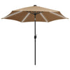 Grau-brauner Outdoor-Sonnenschirm mit LED-Beleuchtung, Aluminiumstange Birdie 300cm