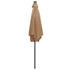 Grau-brauner Outdoor-Sonnenschirm mit LED-Beleuchtung, Aluminiumstange Birdie 300cm