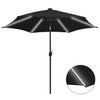 Schwarzer Outdoor-Sonnenschirm mit LED-Leuchten Aluminiumstange Birdie 300cm