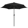 Schwarzer Outdoor-Sonnenschirm mit LED-Leuchten Aluminiumstange Birdie 300cm