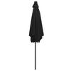 Schwarzer Outdoor-Sonnenschirm mit LED-Leuchten Aluminiumstange Birdie 300cm